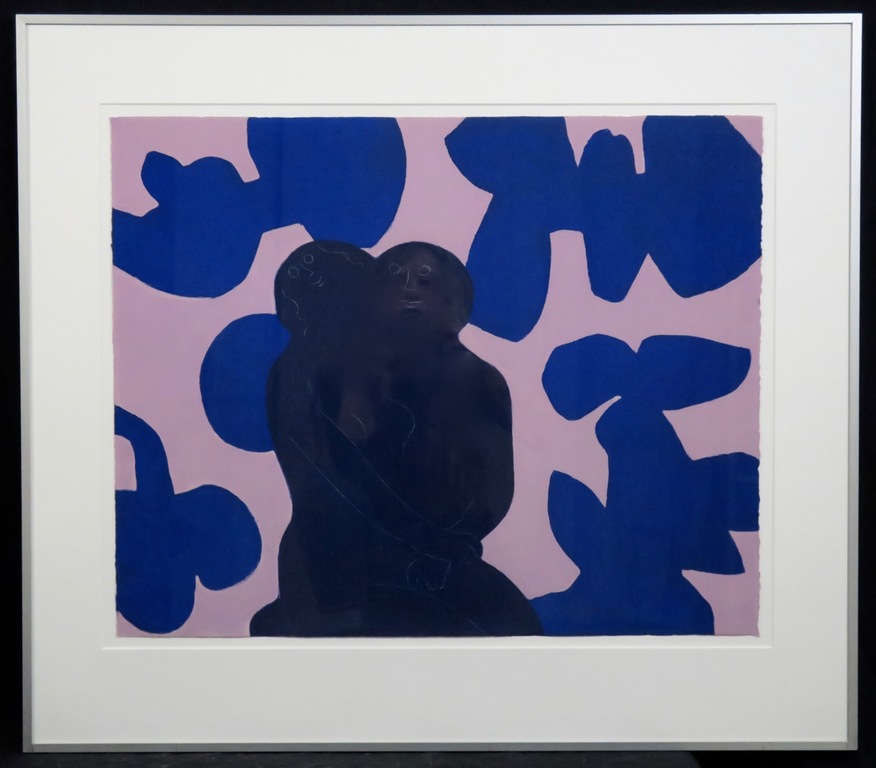 Jan Roede: Litho, Liefdespaar - Ingelijst verkocht voor € 154!