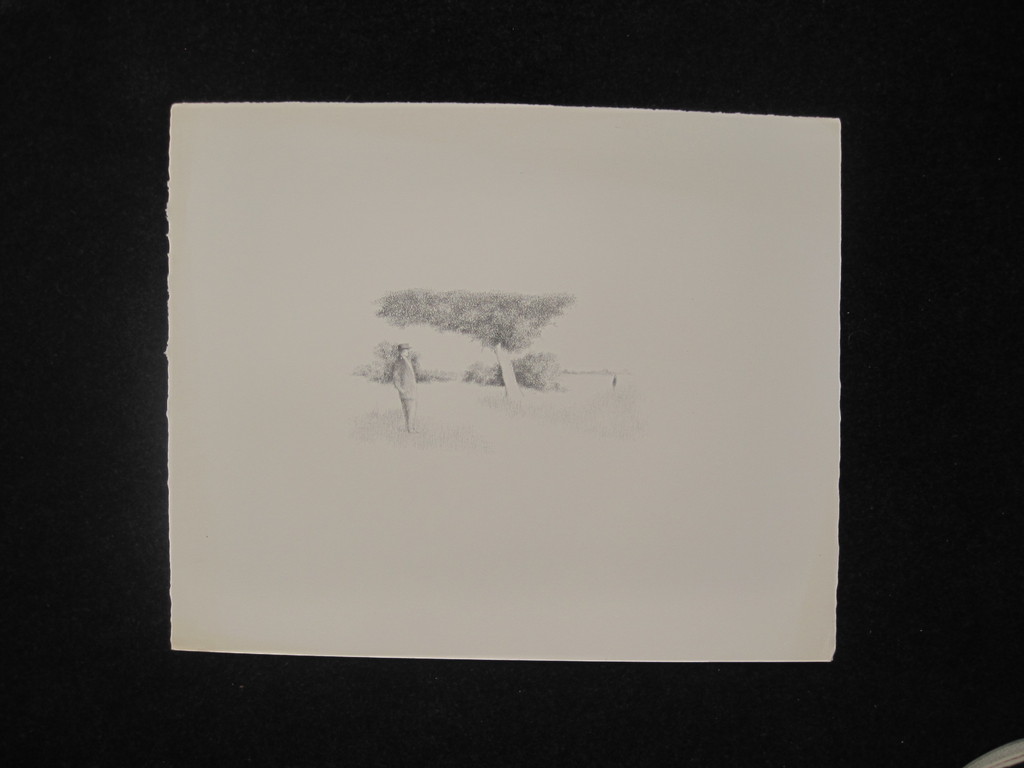 Metten Koornstra - lithografie "man in landschap" ongesigneerd omstreeks 1970 kopen? Bied vanaf 1!