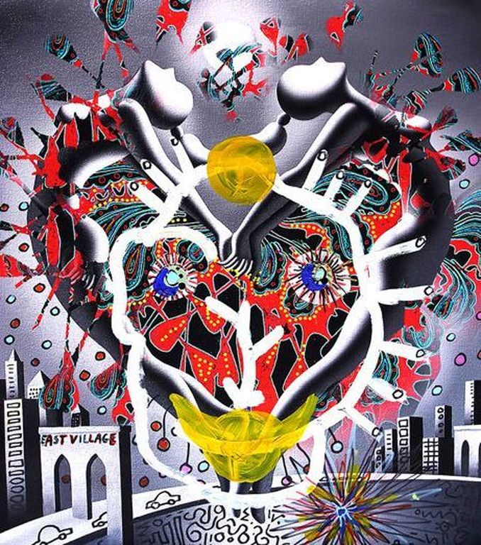 MARK&PAUL KOSTABI & TONI ESPOSITO   Pigmentgrafiek  IMPLOSION  3x Gesigneerd verkocht voor € 110!