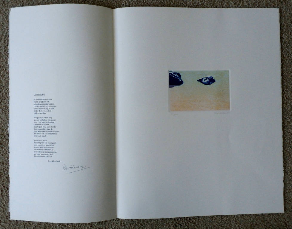 Nono Reinhold - 5 kleuren ets -1983 + gesigneerd gedicht Bert Schierbeek kopen? Bied vanaf 50!