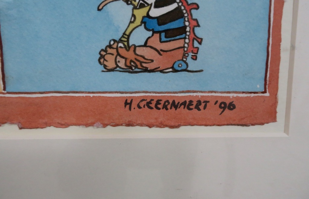 Hans Geernaert: Aquarel, Maya codex CII - Ingelijst (Groot) kopen? Bied vanaf 1!