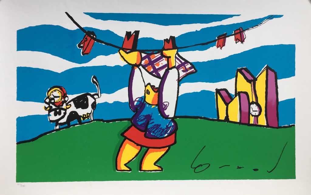 Herman Brood - Originele hand gesigneerde kleurenzeefdruk - Wasvrouw verkocht voor € 220!