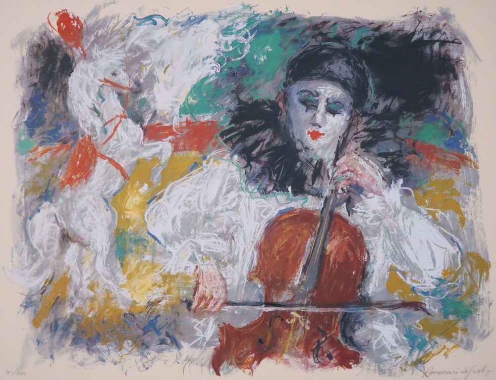 Annemarie de Groot: Litho, Pierrot verkocht voor € 35!