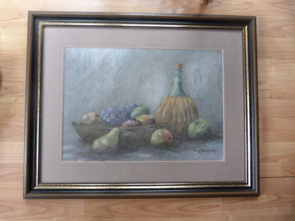 Gé Brugmans  -  pastel  -  stilleven met fuit. kopen? Bied vanaf 1!