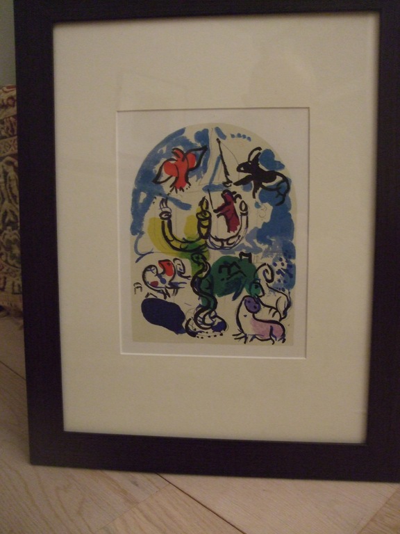Marc Chagall, kleurenlitho jeruzalemramen VII Dan verkocht voor € 50!
