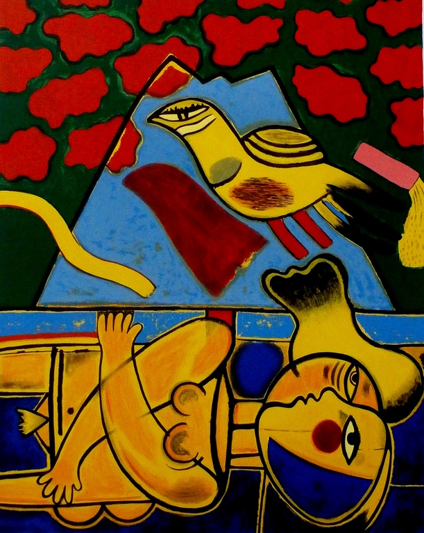 Corneille - grote zeefdruk: Mount Fuji - 1999 verkocht voor € 330!