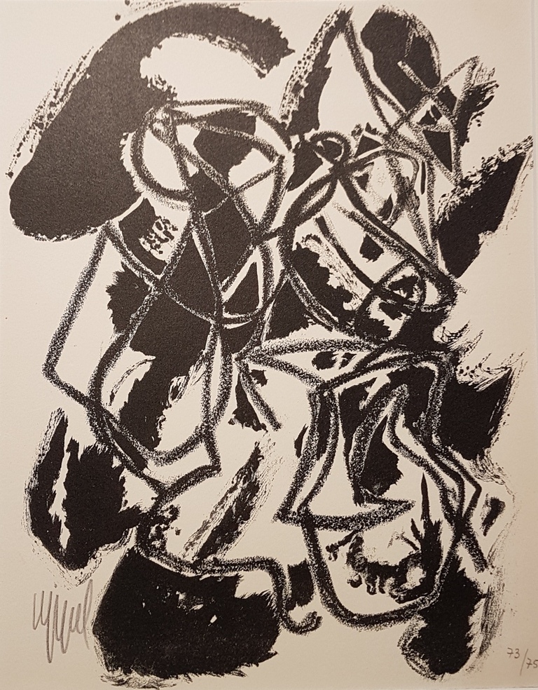 Karel Appel - Kleurenlitho - uit 'Unteilbares teil' - 1961 verkocht voor € 350!