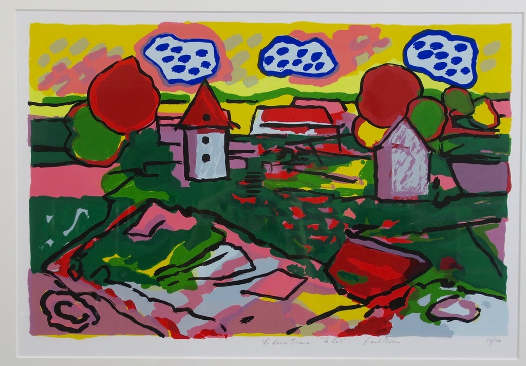 Frank Rosen: Zeefdruk, La douce France Le Lot - Ingelijst kopen? Bied vanaf 35!