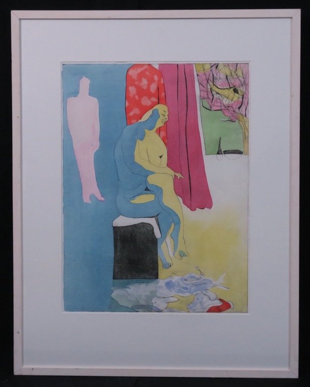 Cornelia Vrolijk: Aquarel en pentekening, Kimono II - Ingelijst kopen? Bied vanaf 35!