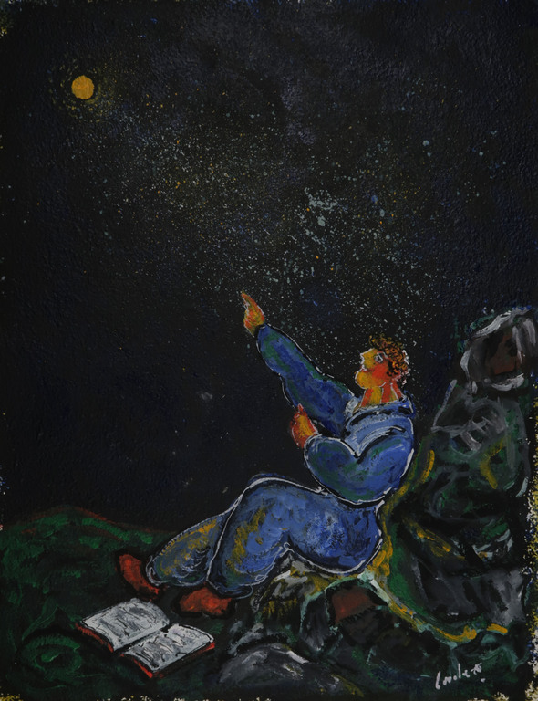 Horacio Cordero: Gouache op geschept papier, Maanlicht kopen? Bied vanaf 80!