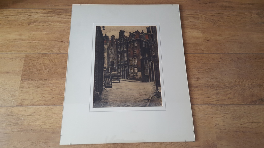 Prachtig werk van Ger van Vliet (1880-1972) - tekening, straatje amsterdam kopen? Bied vanaf 45!