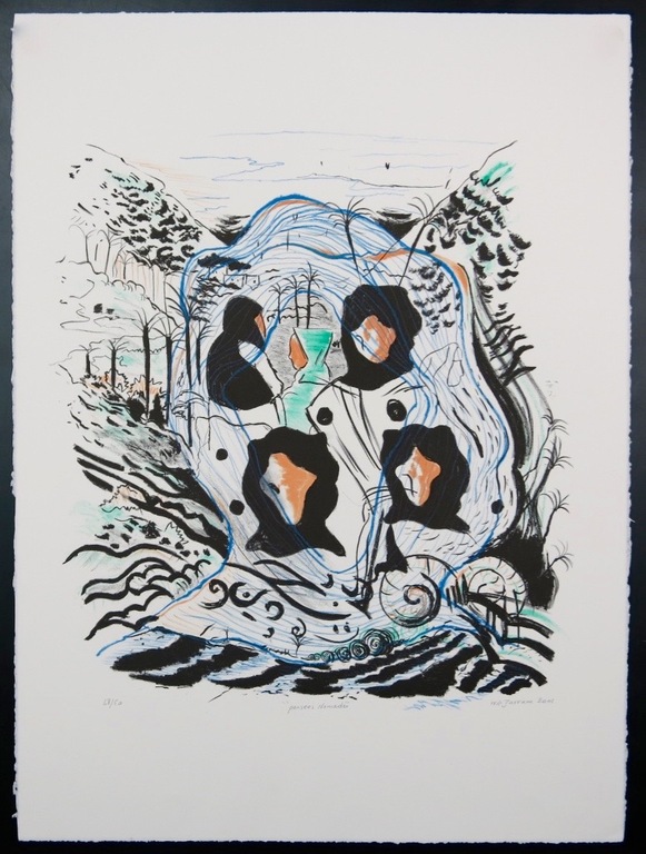 Lot met 4 grafische werken van Nour Edinne Jarram: Litho, Pensees Nomades kopen? Bied vanaf 20!