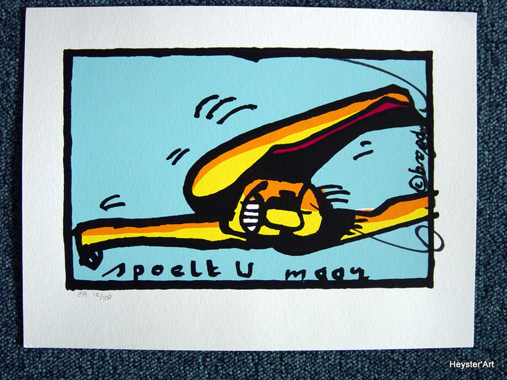 Herman Brood - zeefdruk - Spoelt u maar kopen? Bied vanaf 89!