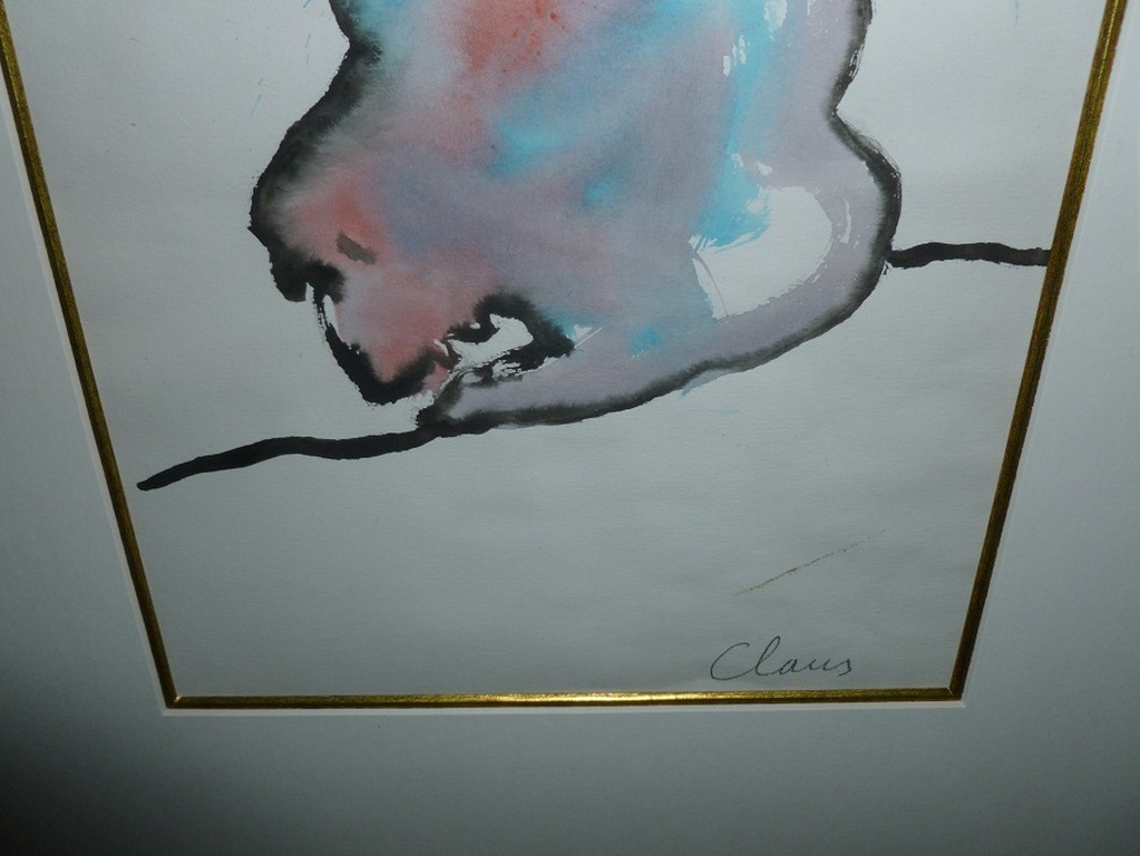 Hugo Claus : originele aquarel (unica),zonder titel,gesigneerd in potlood. kopen? Bied vanaf 430!
