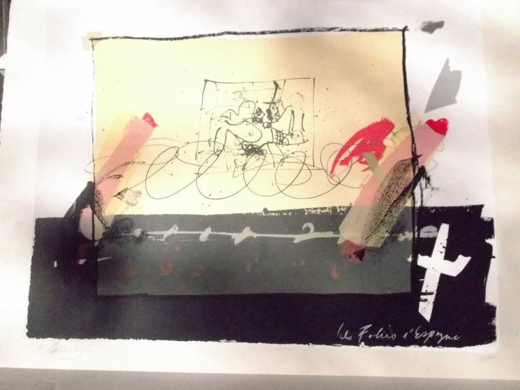 Les Folies d´Espagne, kleuernlitho handgesigneerd, 65 x 48 cm. Ingelijst verkocht voor € 70!