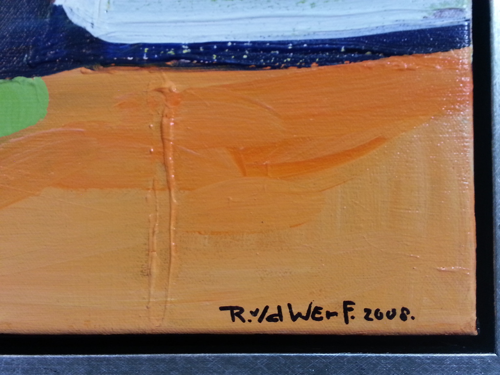 Ron van der Werf, origineel schilderij in mooie lijst, olieverf op linnen. kopen? Bied vanaf 200!