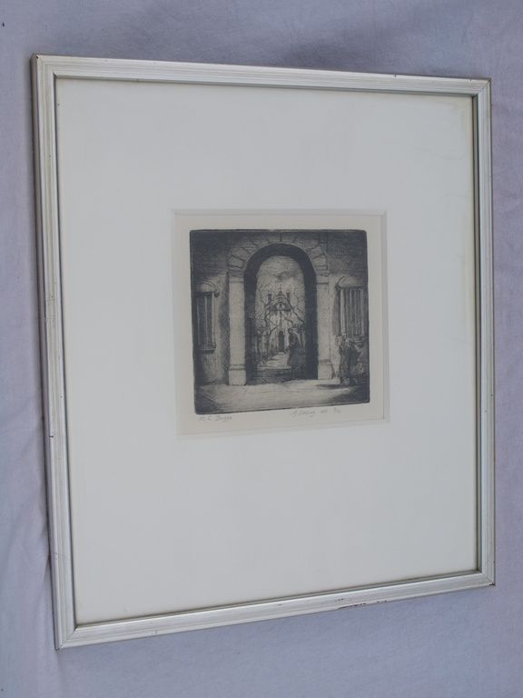 Sjoerd Doting : Ets , M.L. Brigge – Gesigneerd & ingelijst – ca 1980 kopen? Bied vanaf 1!