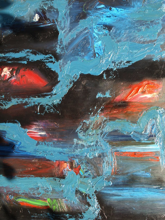 Onduidelijke signatuur  – Olieverf op paneel – Abstract - Gesigneerd - Groot kopen? Bied vanaf 1!