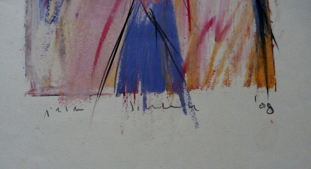 Peter Schenk - krijttekening - 1988 kopen? Bied vanaf 75!