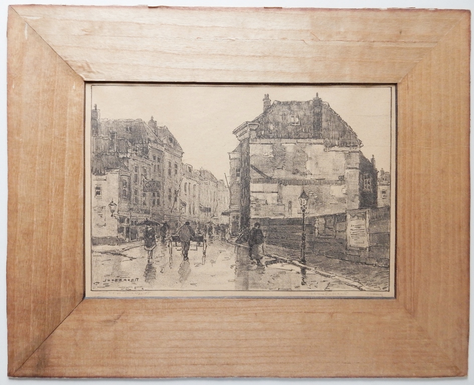 Joop Kropff (1892-1979) - Litho Moutstraat Utrecht kopen? Bied vanaf 150!