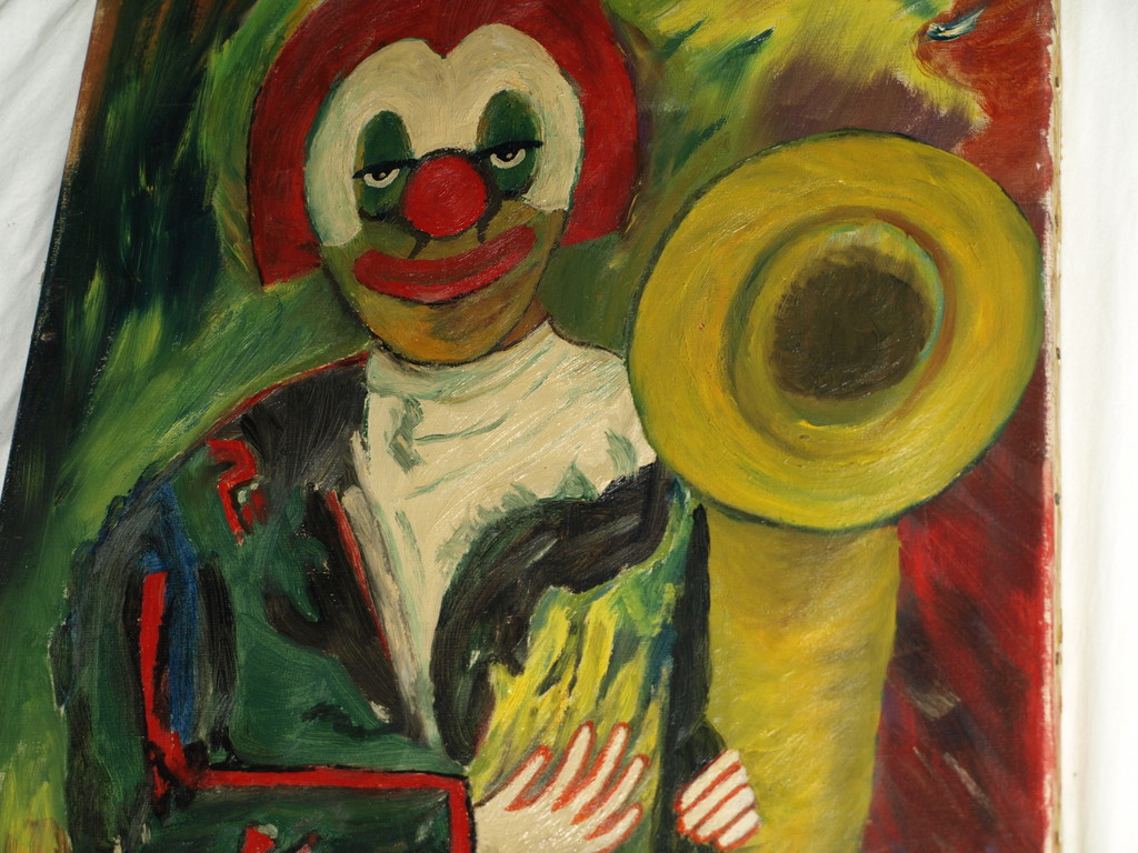 Onduidelijke signatuur : Olieverf op canvas – Clown – ca 1970 kopen? Bied vanaf 1!