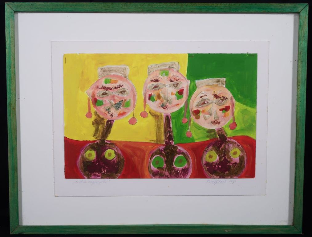 Meertje Kaal: Olieverf op karton, De drie verpleegsters - Ingelijst kopen? Bied vanaf 1!