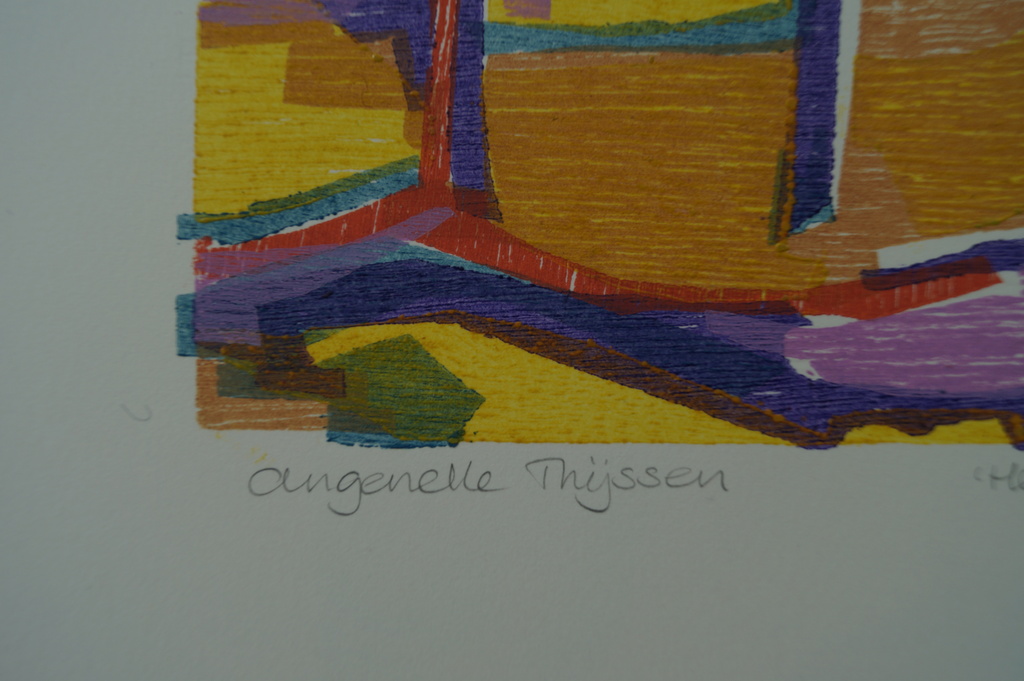 Angenelle Thijssen - Het licht langs de rivier - gesigneerde houtsnede  kopen? Bied vanaf 1!