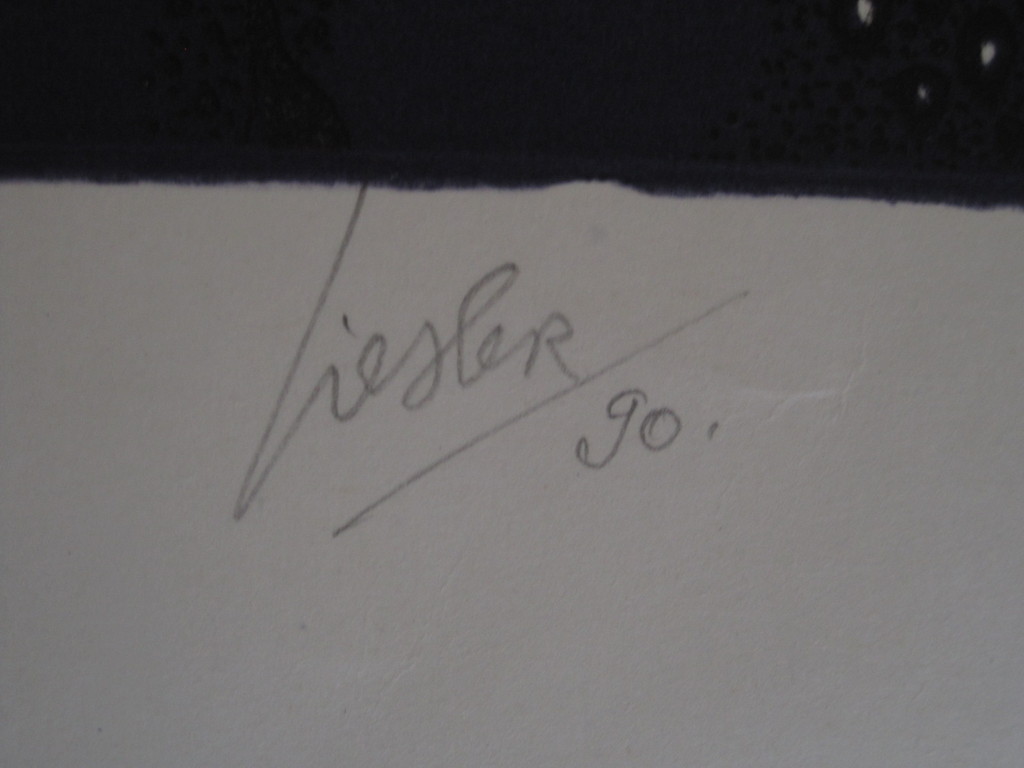 Fraaie gesignd Litho "DreamSea" van Tsjechisch surrealist Josef Liesler (1912-) kopen? Bied vanaf 1!