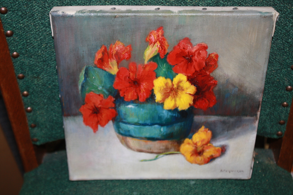 BLOEMEN IN MOSTERDPOT door B FERWERDA kopen? Bied vanaf 85!