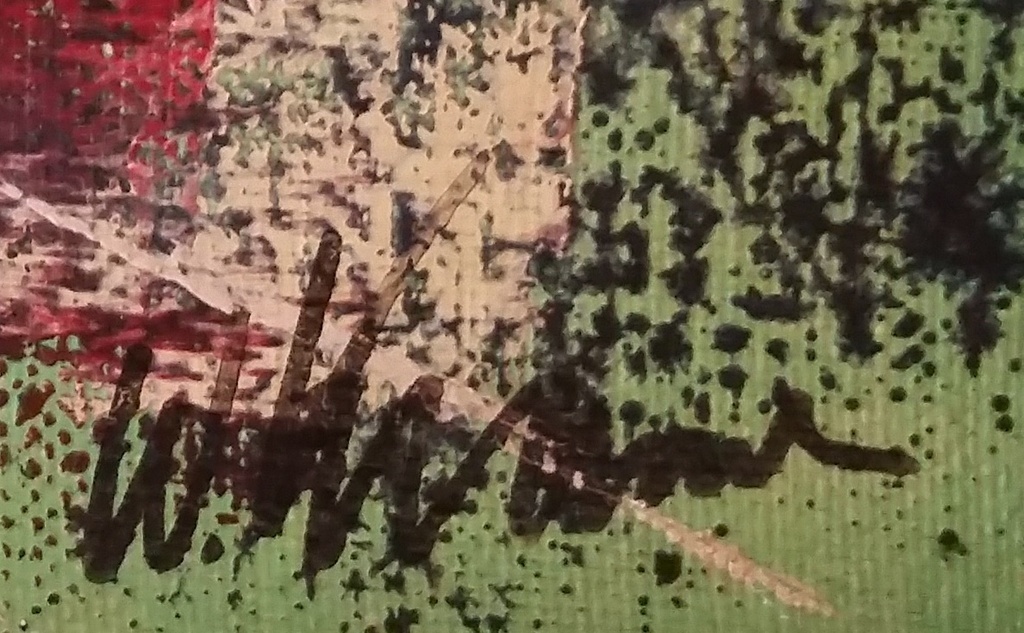 Abstracte Afbeelding-olieverf op board - gesigneerd  kopen? Bied vanaf 50!