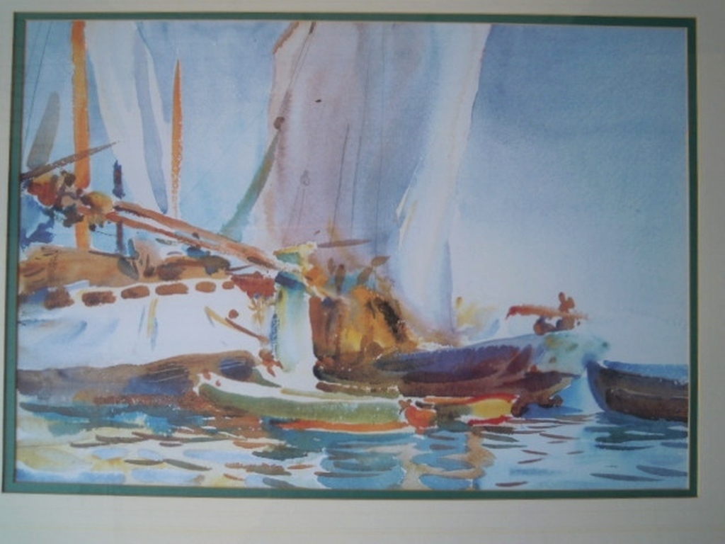 Prachtige gesigneerde grote AQUAREL 94 x 74 cm  kopen? Bied vanaf 35!