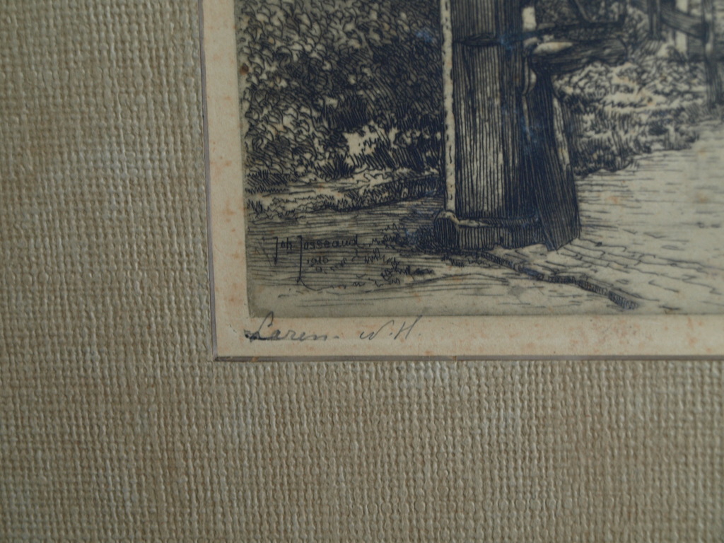 Johannes Josseaud : Ets , Laren NH – gesigneerd – 1916 kopen? Bied vanaf 1!