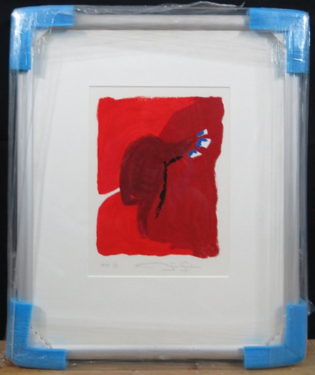 Gerard Bijnens: Zeefdruk, Zonder titel (rood) kopen? Bied vanaf 20!