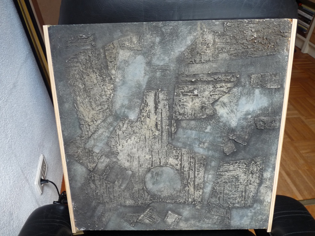 Mooie modern werk ( graues erhaben) van Wilhelm Wiacker 1914-1977Duisburg verkocht voor € 45!