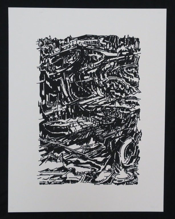 Lot van 3 zeefdrukken van Maarten Beks: o.a. , Abstract landschap I en II kopen? Bied vanaf 20!