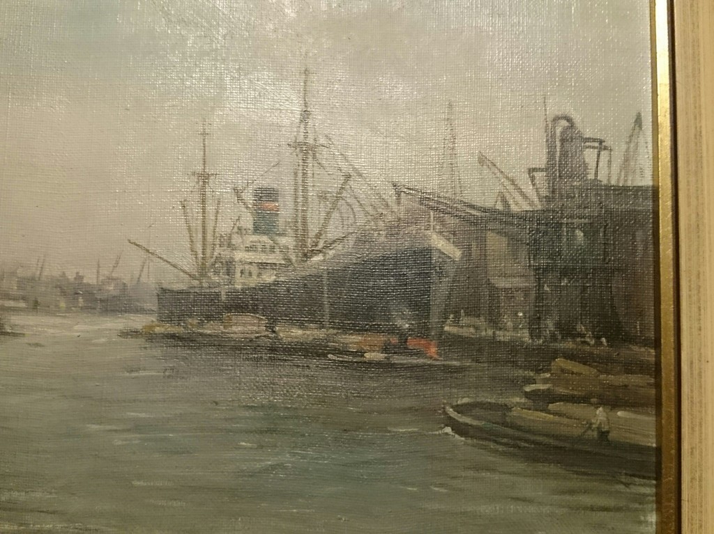 C.A. Streefkerk, Olieverf op doek, Havenzicht kopen? Bied vanaf 249!