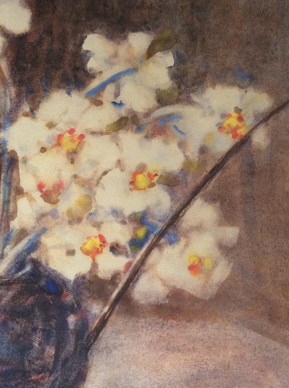 Aquarel bloemen in ronde vaas Thamine groenveld 1871-1938 kopen? Bied vanaf 85!