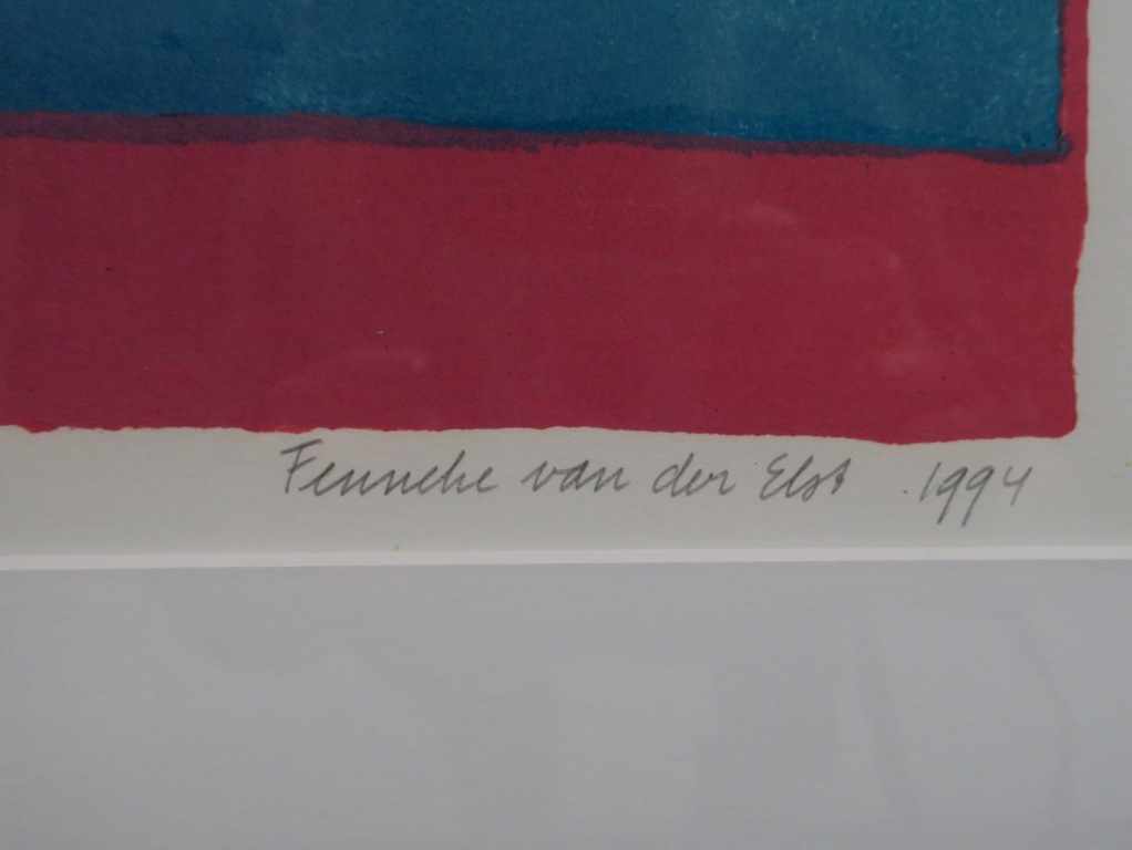 Fenneke van der Elst: Litho, Huis aan het water III - Ingelijst kopen? Bied vanaf 1!