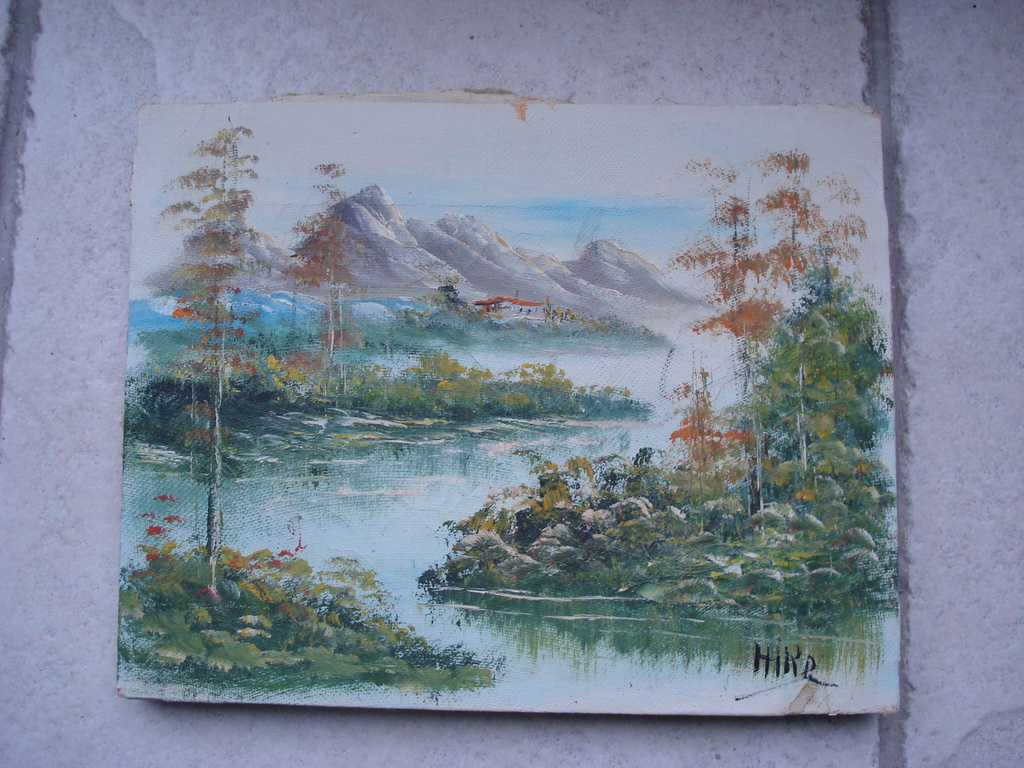 Chinees / Oosters schilderijtje met landschap - gesigneerd  kopen? Bied vanaf 1!