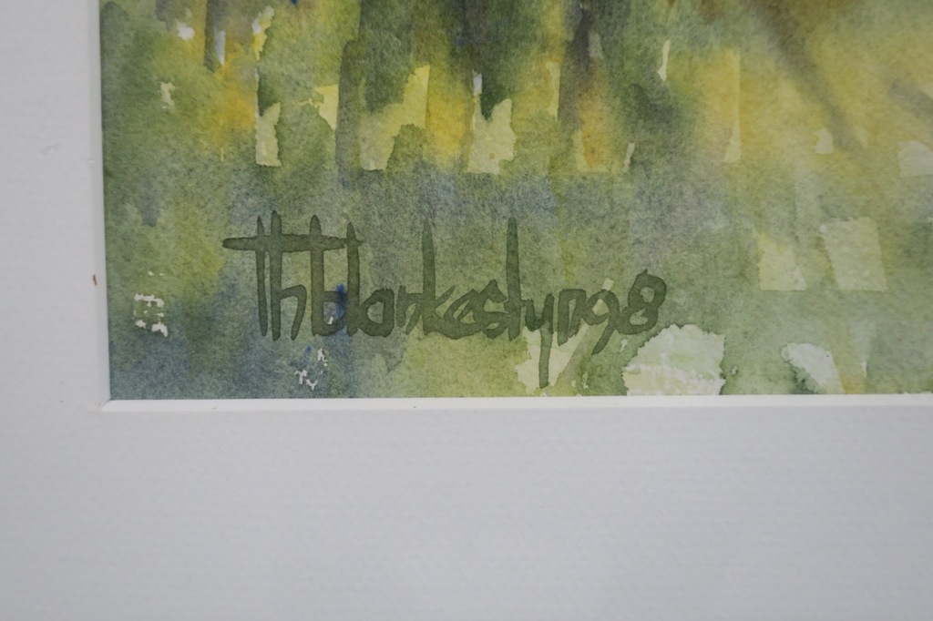 Theo Blankestijn: Aquarel, Herfst Rietkanten - Ingelijst kopen? Bied vanaf 35!