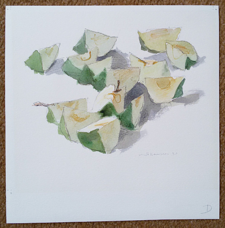 Mart Kempers - Appelpartjes, aquarel / tekening kopen? Bied vanaf 90!