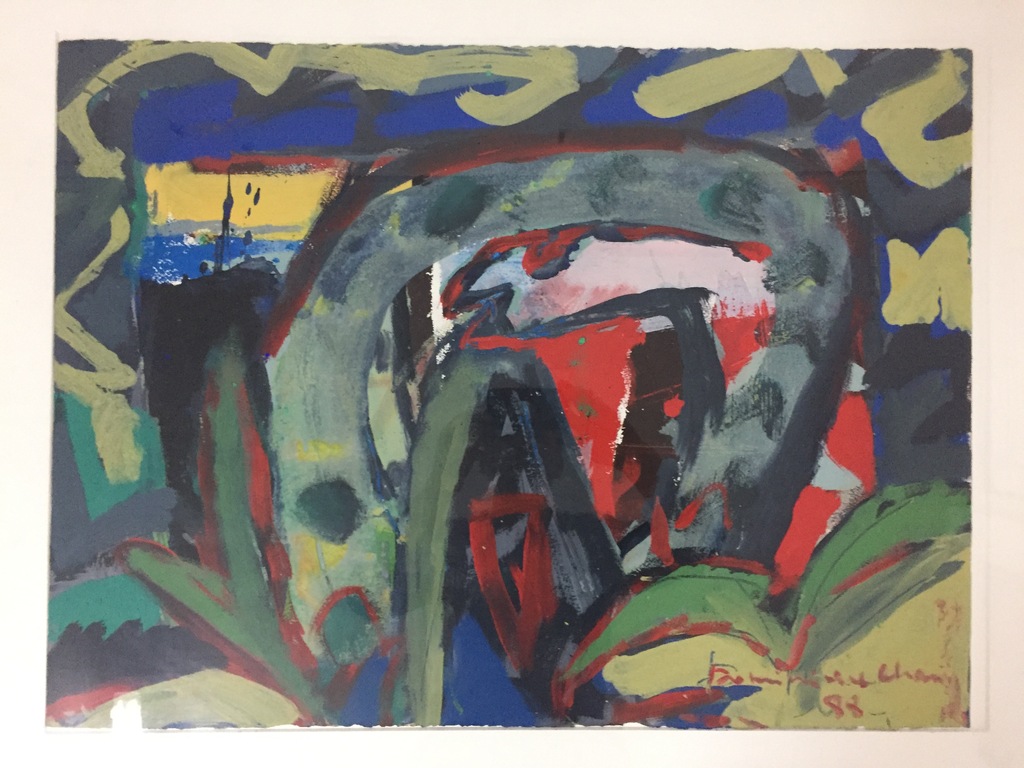Dominique Chan acryl op papier. Gesigneerd. verkocht voor € 46!