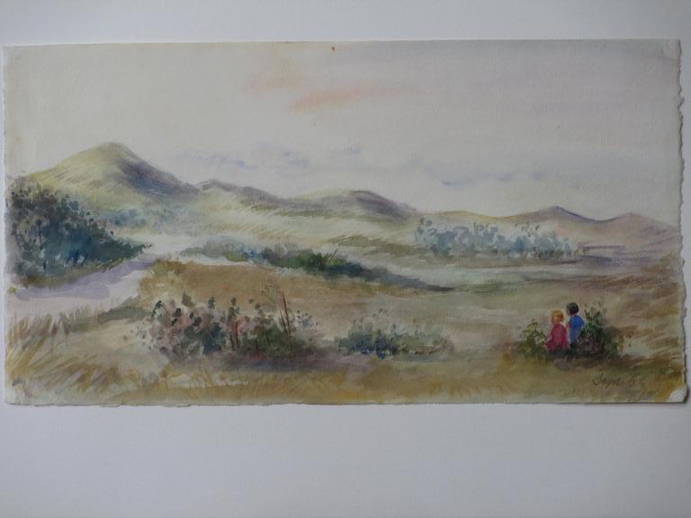 Han Krug, Kinderen in de duinen, Aquarel kopen? Bied vanaf 25!