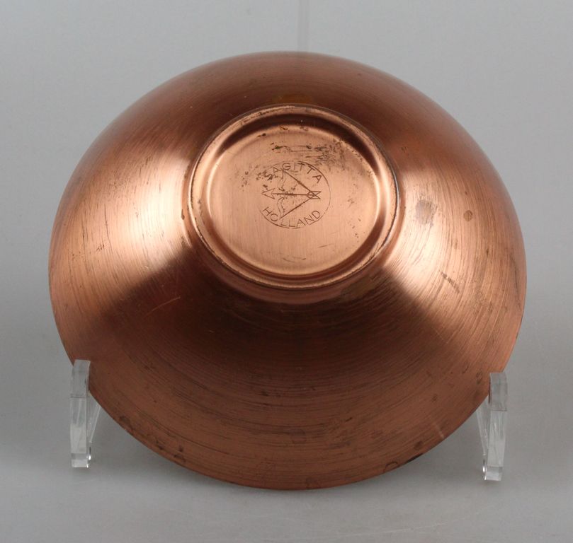 Sagitta mid-century kom met vogel koperemaille kopen? Bied vanaf 14!