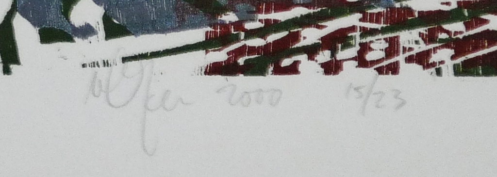 Vincent van Ojen: Kleurenhoutsnede, Haventafereel, Oplage 23 stuks, Gesigneerd kopen? Bied vanaf 165!