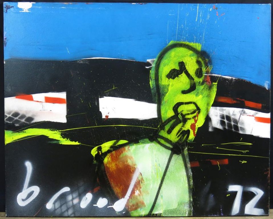 Herman Brood: Acryl op doek, Zonder titel (Groot) verkocht voor € 1550!