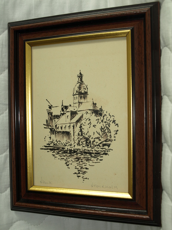 SIMON KOK – Pentekening  – Stockholm  – Gesigneerd- Ingelijst - ca 1980  kopen? Bied vanaf 1!