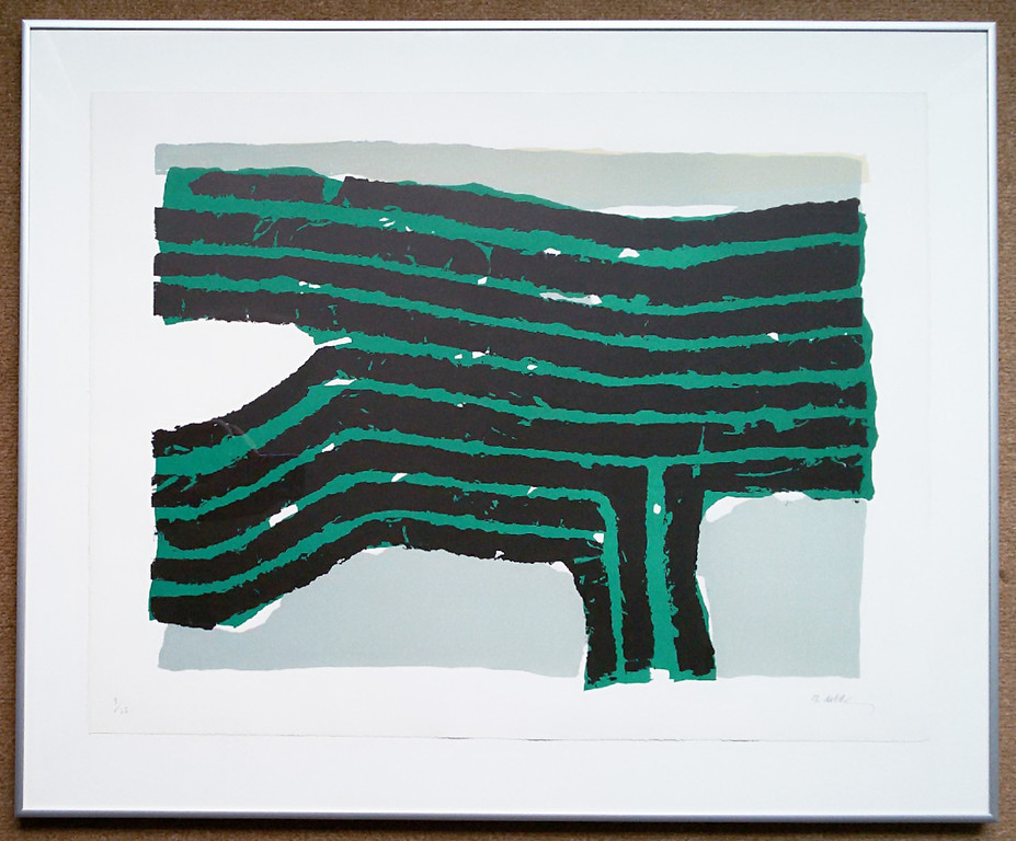 Raoul Ubac - Abstracte compositie, litho (mooi ingelijst) kopen? Bied vanaf 225!