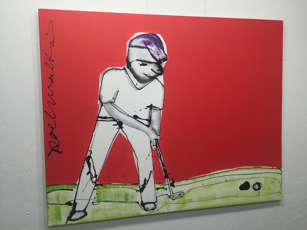 Roel Walta acrylverf op doek  Titel: GOLF kopen? Bied vanaf 1!