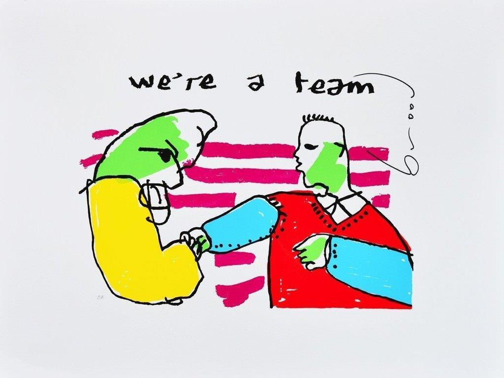 Herman Brood - Originele handgesigneerde zeefdruk - We're a team verkocht voor € 150!